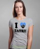 Damska koszulka z nadrukiem - Kocham Tatry, I love Tatry - Idealna na wypad w góry, szara koszulka z nadrukiem, wycieczka w góry, górska wyprawa, T-shirt dla miłośników turystyki górskiej, mucha nie siada koszulki.jpg