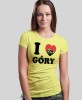 Damska koszulka z nadrukiem - Kocham góry, I love góry - Idealna na wypad w góry, żółta koszulka z nadrukiem, wycieczka w góry, górska wyprawa, T-shirt dla miłośników turystyki górskiej, mucha nie siada koszulki.jpg