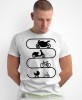 Ewolucja motocyklisty, biała męska koszulka, koszulka dla motocyklisty, koszulki na motocykl, męska koszulka na motocykl na prezent dla miłośnika motocykli.jpg