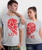 LOVE serca, szare koszulki dla par, dla męża, dla żony, dla chłopaka, dla dziewczyny, dla zakochanych, dla par, walentynki, fajne koszulki, t-shirty dla par, mucha nie siada, mns.jpg