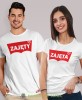 Zajęty Zajęta, białe koszulki dla par, dla męża, dla żony, dla chłopaka, dla dziewczyny, dla zakochanych, dla par, walentynki, fajne koszulki, t-shirty dla par, mucha nie siada, mns.jpg