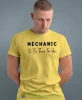 Mechanic, żółta męska koszulka, prezent dla mechanika, koszulka z nadrukiem dla mechanika, koszulka dla mechanika, koszulki dla mechanika, mucha niesiada, mns.webp