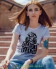 Just ride, szara damska koszulka, koszulka motocyklowa, koszulka dla motocyklistki, damska koszulka na motocykl, dla miłośniczki motocykli, mucha nie siada sklep.webp