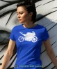 Motocykl serca, niebieska damska koszulka, koszulka motocyklowa, koszulka dla motocyklistki, damska koszulka na motocykl, dla miłośniczki motocykli, motocykl, mucha nie siada sklep.webp