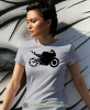 Motocykl serca, szara damska koszulka, koszulka motocyklowa, koszulka dla motocyklistki, damska koszulka na motocykl, dla miłośniczki motocykli, motocykl, mucha nie siada sklep.webp