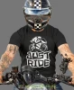Just ride, czarna męska koszulka, koszulka dla motocyklisty, koszulki na motocykl, koszulka na motocykl, męska koszulka na motocykl na prezent dla miłośnika motocykli.webp