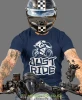 Just ride, granatowa męska koszulka, koszulka dla motocyklisty, koszulki na motocykl, koszulka na motocykl, męska koszulka na motocykl na prezent dla miłośnika motocyk.webp