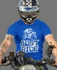 Just ride, niebieska męska koszulka, koszulka dla motocyklisty, koszulki na motocykl, koszulka na motocykl, męska koszulka na motocykl na prezent dla miłośnika motocyk.webp
