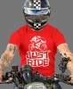 Just ride, czerwona męska koszulka, koszulka dla motocyklisty, koszulki na motocykl, koszulka na motocykl, męska koszulka na motocykl na prezent dla miłośnika motocykl.webp