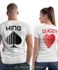 Queen kier King pik, białe koszulki dla par, dla męża, dla żony, dla chłopaka, dla dziewczyny, dla zakochanych, dla par, walentynki, fajne koszulki, t-shirty dla par, mucha nie siada, mns.webp