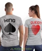 Queen kier King pik, szare koszulki dla par, dla męża, dla żony, dla chłopaka, dla dziewczyny, dla zakochanych, dla par, walentynki, fajne koszulki, t-shirty dla par, mucha nie siada, mns.webp