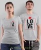 Love Love, szare koszulki dla par, dla męża, dla żony, dla chłopaka, dla dziewczyny, dla zakochanych, dla par, walentynki, fajne koszulki, t-shirty dla par, mucha nie siada, mns.webp