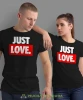 Just Love, czarne koszulki dla par, dla męża, dla żony, dla chłopaka, dla dziewczyny, dla zakochanych, dla par, walentynki, fajne koszulki, t-shirty dla par, mucha nie siada, mns.webp
