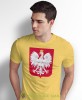 Godło Polski, żółta męska koszulka z nadrukiem, koszulka patriotyczna, koszulki z grafiką patriotyczną, dla mężczyzny, koszulki patriotyczne, koszulka Polska, koszulki Polska.jpg