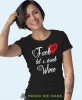 fuck love let's drink wine czarna damska koszulka z nadrukiem na prezent dla dziewczyny.jpg