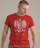 Made in Poland, czerwona męska koszulka z nadrukiem, koszulka patriotyczna, koszulki z grafiką patriotyczną, dla mężczyzny, dla chłopaka na prezent, koszulka Polska, koszulki Polska.jpg
