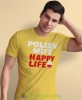 polish wife happy life, żółta męska koszulka z nadrukiem, koszulka patriotyczna, koszulki z grafiką patriotyczną, dla mężczyzny, dla chłopaka na prezent, koszulka Polska, koszulki Polska.jpg