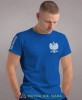 Patriota Orzeł Polski, niebieska męska koszulka z nadrukiem, koszulka patriotyczna, koszulki z grafiką patriotyczną, dla mężczyzny, dla chłopaka na prezent, koszulka Polska, koszulki Polska.jpg