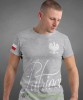 patrioci Orzeł Polski flaga, szara męska koszulka z nadrukiem, koszulka patriotyczna, koszulki z grafiką patriotyczną, dla mężczyzny, dla chłopaka na prezent, koszulka Polska, koszulki Polska.jpg