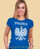 Polska Orzeł Polski niebieska damska koszulka patriotyczna, patriotka, koszulka dla niej, dla dziewczyny, koszulka na prezent.jpg