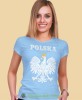 Polska Orzeł Polski jasnoniebieska damska koszulka patriotyczna, patriotka, koszulka dla niej, dla dziewczyny, koszulka na prezent.jpg