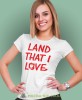 land that i love biała damska koszulka patriotyczna, patriotka, koszulka dla niej, dla dziewczyny, koszulka na prezent.jpg