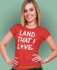 land that i love czerwona damska koszulka patriotyczna, patriotka, koszulka dla niej, dla dziewczyny, koszulka na prezent.jpg