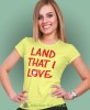 land that i love żółta damska koszulka patriotyczna, patriotka, koszulka dla niej, dla dziewczyny, koszulka na prezent.jpg