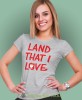 land that i love szara damska koszulka patriotyczna, patriotka, koszulka dla niej, dla dziewczyny, koszulka na prezent.jpg