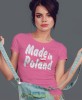 made in poland flaga biało czerwona różowa damska koszulka patriotyczna, patriotka, koszulka dla niej, dla dziewczyny, koszulka na prezent.jpg