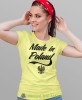 made in Poland orzeł żółta damska koszulka patriotyczna, patriotka, koszulka dla niej, dla dziewczyny, koszulka na prezent.jpg