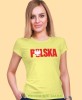 Polska żółta damska koszulka patriotyczna, patriotka, koszulka dla niej, dla dziewczyny, koszulka na prezent.jpg