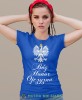 Bóg Honor Ojczyzna Orzeł Polski niebieska damska koszulka patriotyczna, patriotka, koszulka dla niej, dla dziewczyny, koszulka na prezent.jpg