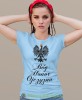 Bóg Honor Ojczyzna Orzeł Polski jasnoniebieska damska koszulka patriotyczna, patriotka, koszulka dla niej, dla dziewczyny, koszulka na prezent.jpg