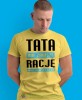 tata ma zawsze rację nawet jak jej nie ma, żółta męska koszulka dla taty, koszulka z nadrukiem, na prezent, na urodziny.jpg