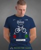 bike is calling i must go, granatowa męska koszulka rowerowa z nadrukiem, na rower, na co dzień, na prezent, fajna koszulka dla chłopaka, rower, rowerzysta.jpg