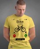 bike is calling i must go, żółta męska koszulka rowerowa z nadrukiem, na rower, na co dzień, na prezent, fajna koszulka dla chłopaka, rower, rowerzysta.jpg
