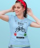 bike is calling i must go, jasno niebieska damska koszulka rowerowa z nadrukiem, na rower, fajna koszulka dla rowerzystki, na co dzień, na prezent.jpg