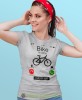 bike is calling i must go, szara damska koszulka rowerowa z nadrukiem, na rower, fajna koszulka dla rowerzystki, na co dzień, na prezent.jpg