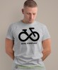 bike forever, szara męska koszulka rowerowa z nadrukiem, na rower, na co dzień, na prezent, fajna koszulka dla chłopaka, rower, rowerzysta.jpg