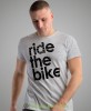ride the bike, szara męska koszulka rowerowa z nadrukiem, na rower, na co dzień, na prezent, fajna koszulka dla chłopaka, rower, rowerzysta.jpg