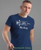 bike is my drug, granatowa męska koszulka rowerowa z nadrukiem, na rower, na co dzień, na prezent, fajna koszulka dla chłopaka, rower, rowerzysta.jpg