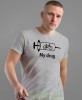 bike is my drug, szara męska koszulka rowerowa z nadrukiem, na rower, na co dzień, na prezent, fajna koszulka dla chłopaka, rower, rowerzysta.jpg