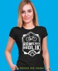 roweroholik, czarna damska koszulka rowerowa z nadrukiem, na rower, fajna koszulka dla rowerzystki, na co dzień, na prezent .jpg