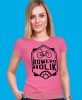 roweroholik, różowa damska koszulka rowerowa z nadrukiem, na rower, fajna koszulka dla rowerzystki, na co dzień, na prezent .jpg