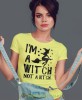 i'm a witch not a bitch, żółta damska koszulka z nadrukiem na prezent dla dziewczyny dla żony.jpg