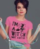i'm a witch not a bitch, różowa damska koszulka z nadrukiem na prezent dla dziewczyny dla żony.jpg