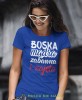 boska mądra zabawna i zajęta, niebieska damska koszulka z nadrukiem na prezent, fajna koszulka, dla dziewczyny dla żony.jpg