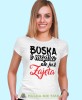 boska mądra ale już zajęta, biała damska koszulka z nadrukiem na prezent, fajna koszulka, dla dziewczyny dla żony.jpg