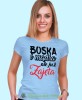 boska mądra ale już zajęta, jasnoniebieska damska koszulka z nadrukiem na prezent, fajna koszulka, dla dziewczyny dla żony.jpg